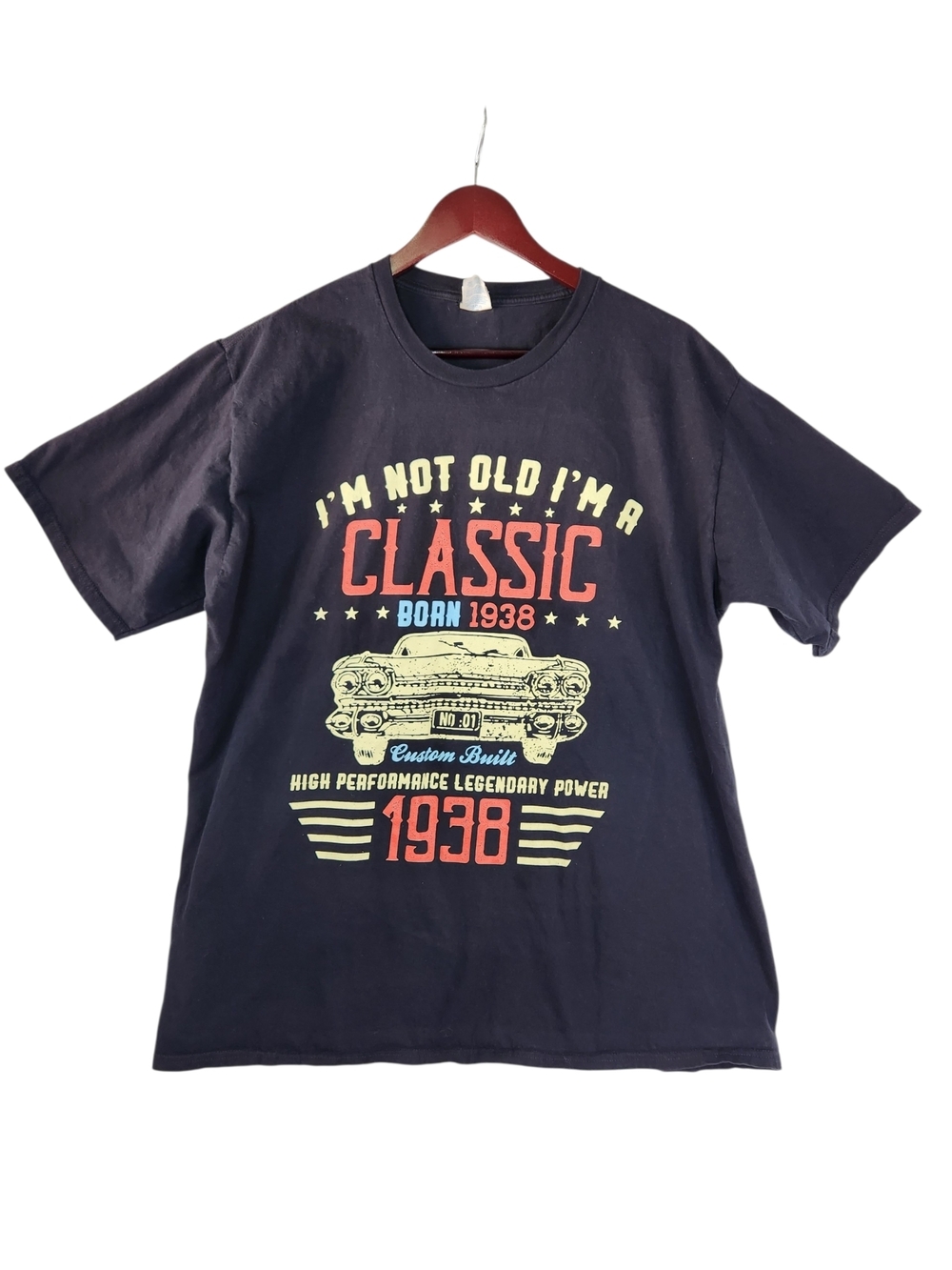 Vintage Style 1938 88th Birthday Classic Car Graphic T-Shirt 2XL Gift For Him